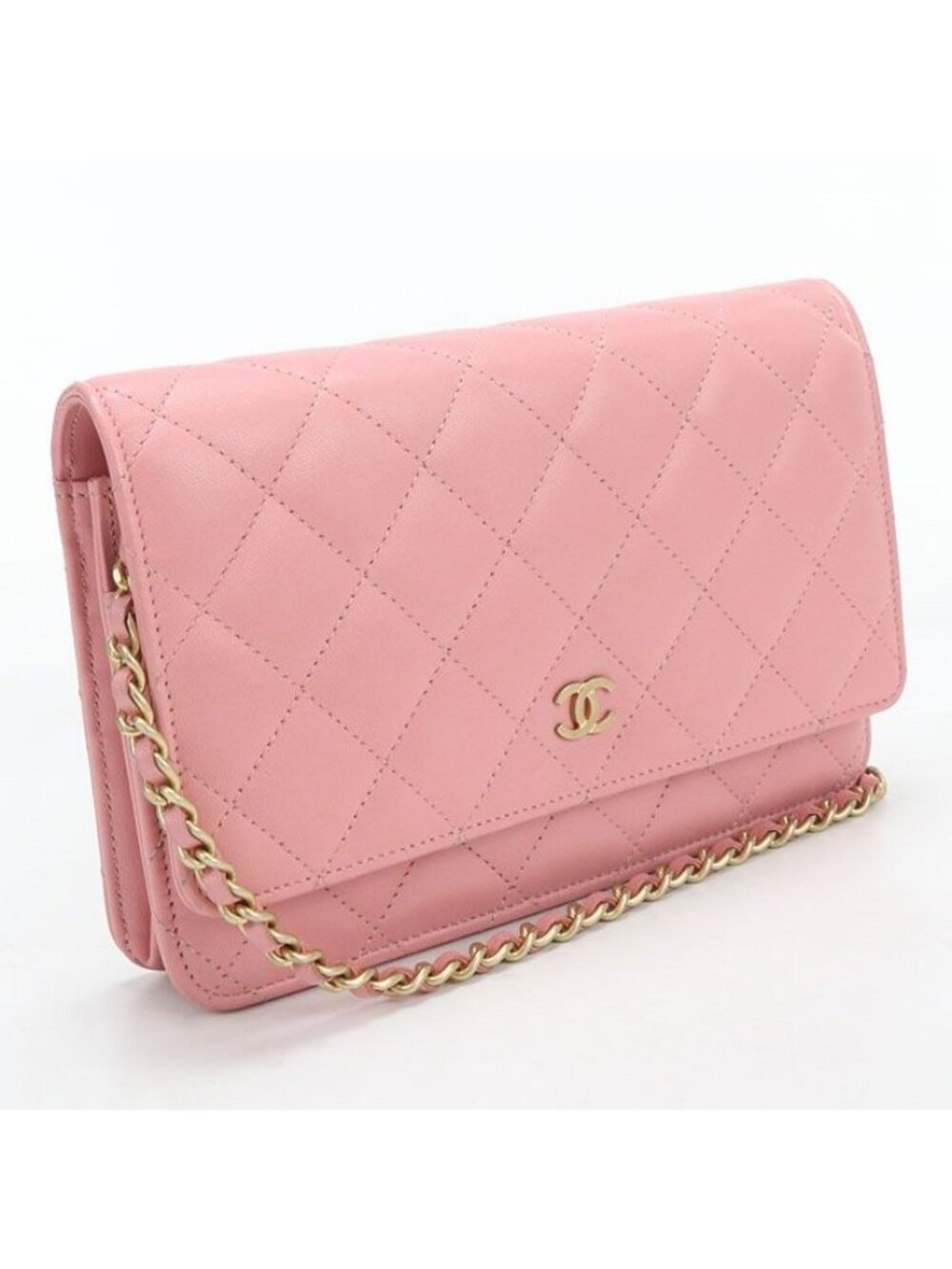 Chanel Quilted Chain Wallet Lambskin Shoulder Bag